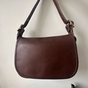 Vintage Coach 9951 Patricia Legacy Flap Brown Leather Cross Body Bag